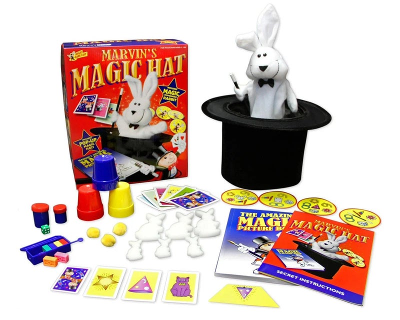 Marvins Magic Marvin’s Magic Magic Hat – Classic Magician’s Top Hat with Secret Compartment, Magic Trick Accessory for Kids & Beginners (Ages 6+) - Image 1